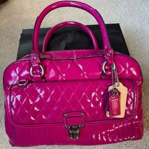 Coach Poppy Liquid Gloss Satchel - Pink